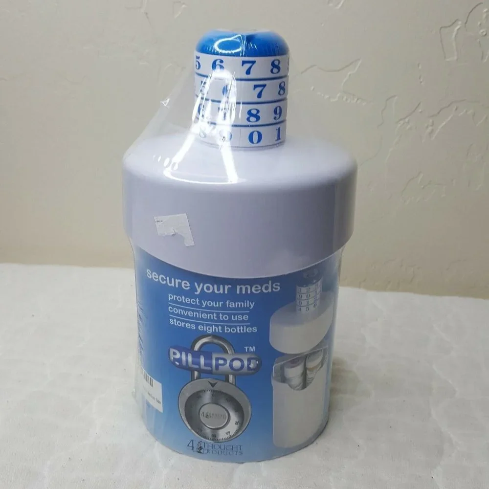 Pill Pod Combination Lock Box for Prescription Drugs and Medications New Sealed